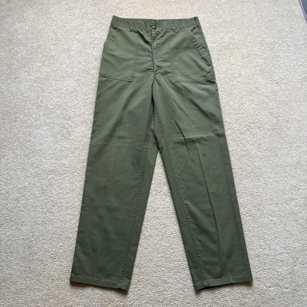 Vtg US OG-507 Military Pants 32x33.5 Olive Straight Utility Trousers Vietnam 70s